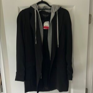 Rachel Zoe Black Jacket with Gray Hoodie